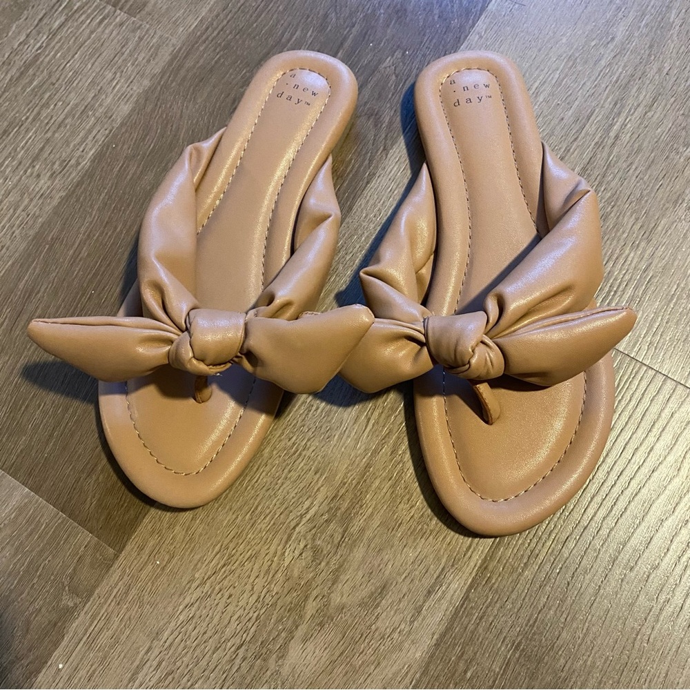 Target | Tan Bow Slide Sandals